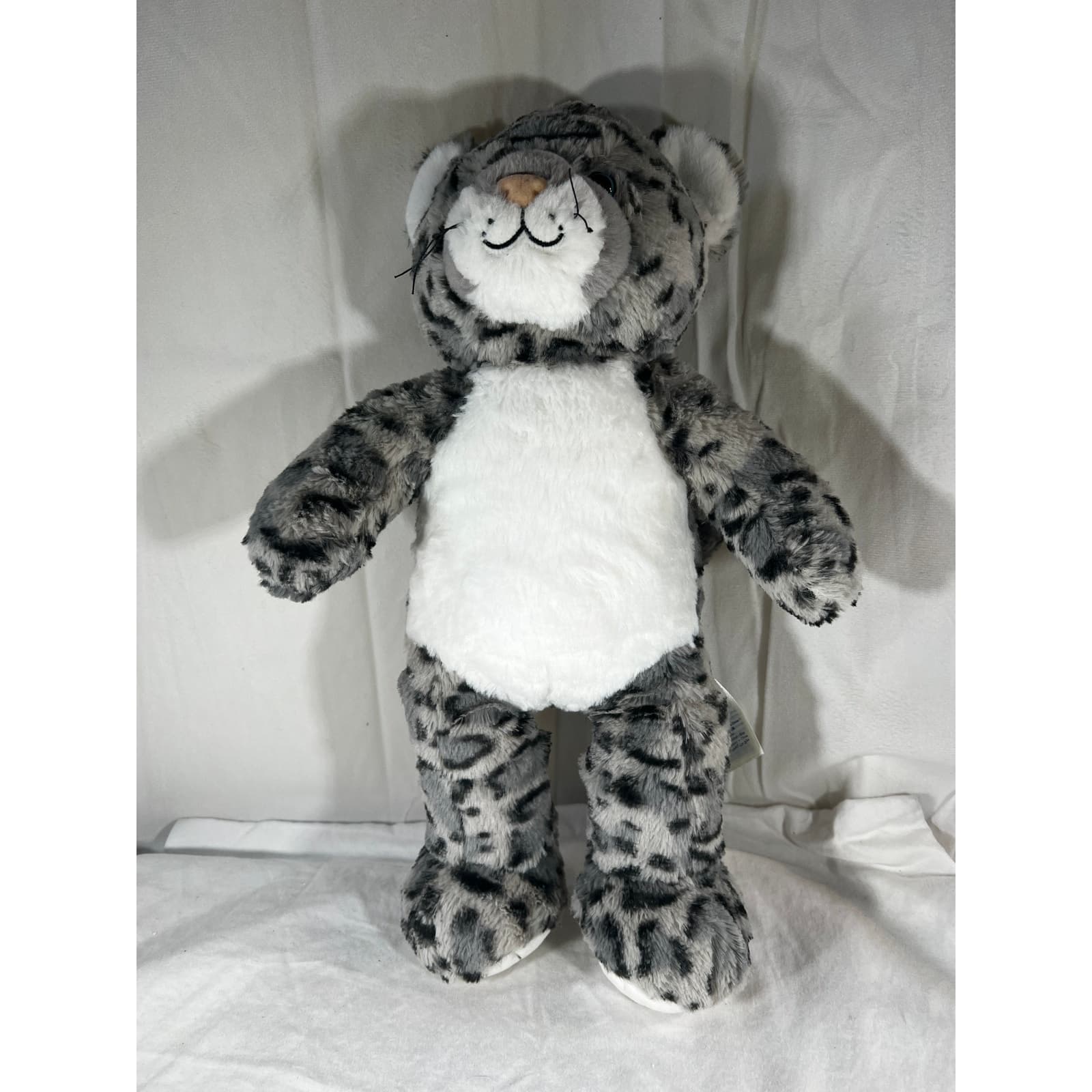 Build A Bear Snow Leopard 2019 Plush BABW Stuffed Animal Toy 16" Gray & White - Thumbnail 4