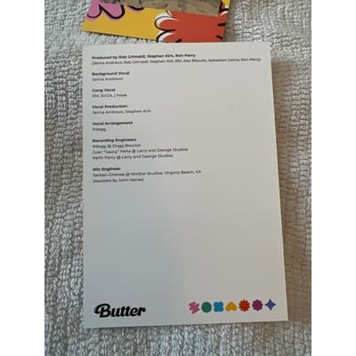 BTS Butter Cream CD Photocard Lyric Cards Folded Message Card Album Set 2021 - Thumbnail 5