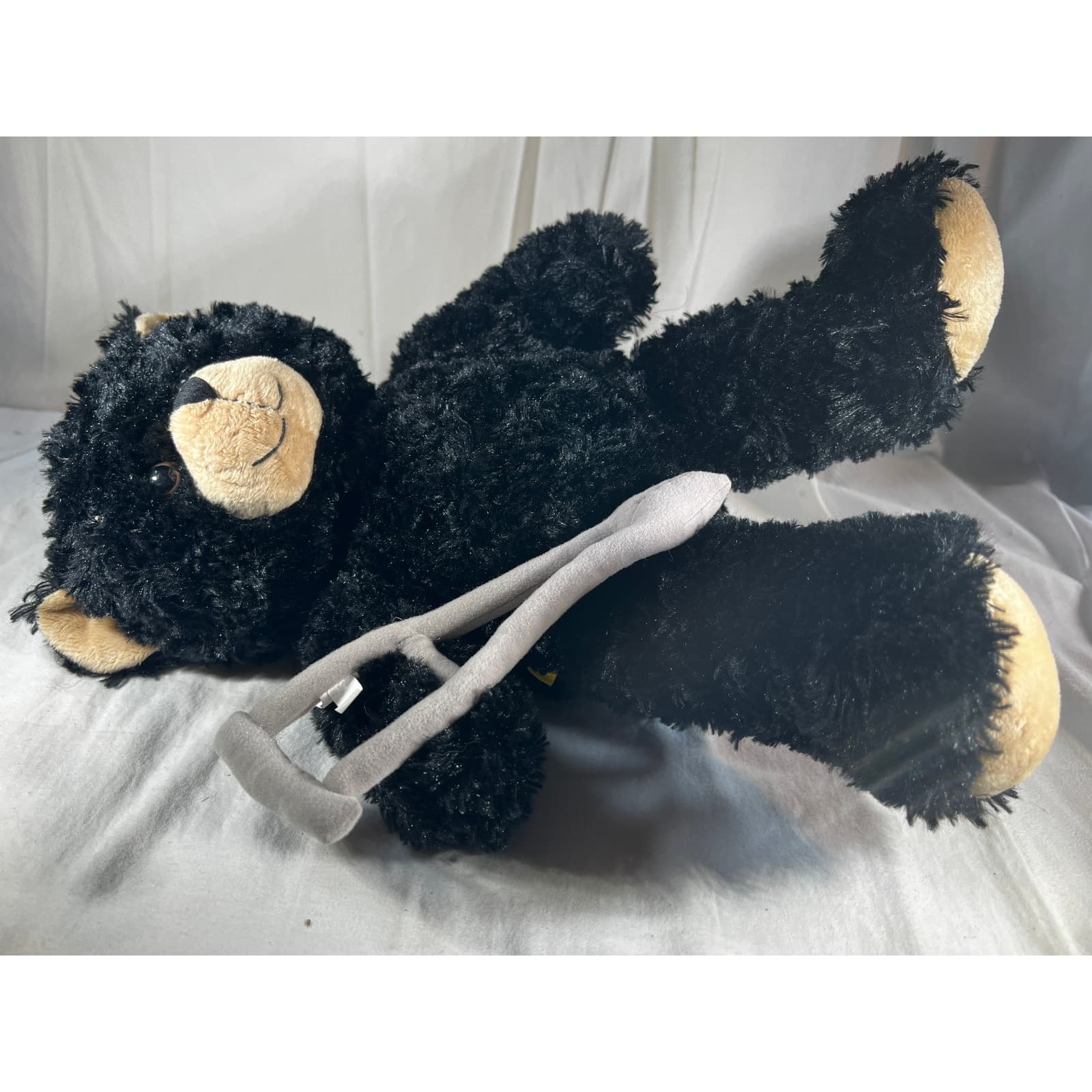 Build A Bear Workshop Black Bear with Soft Crutch 2010 Plush Stuffed Toy 16" - Thumbnail 7