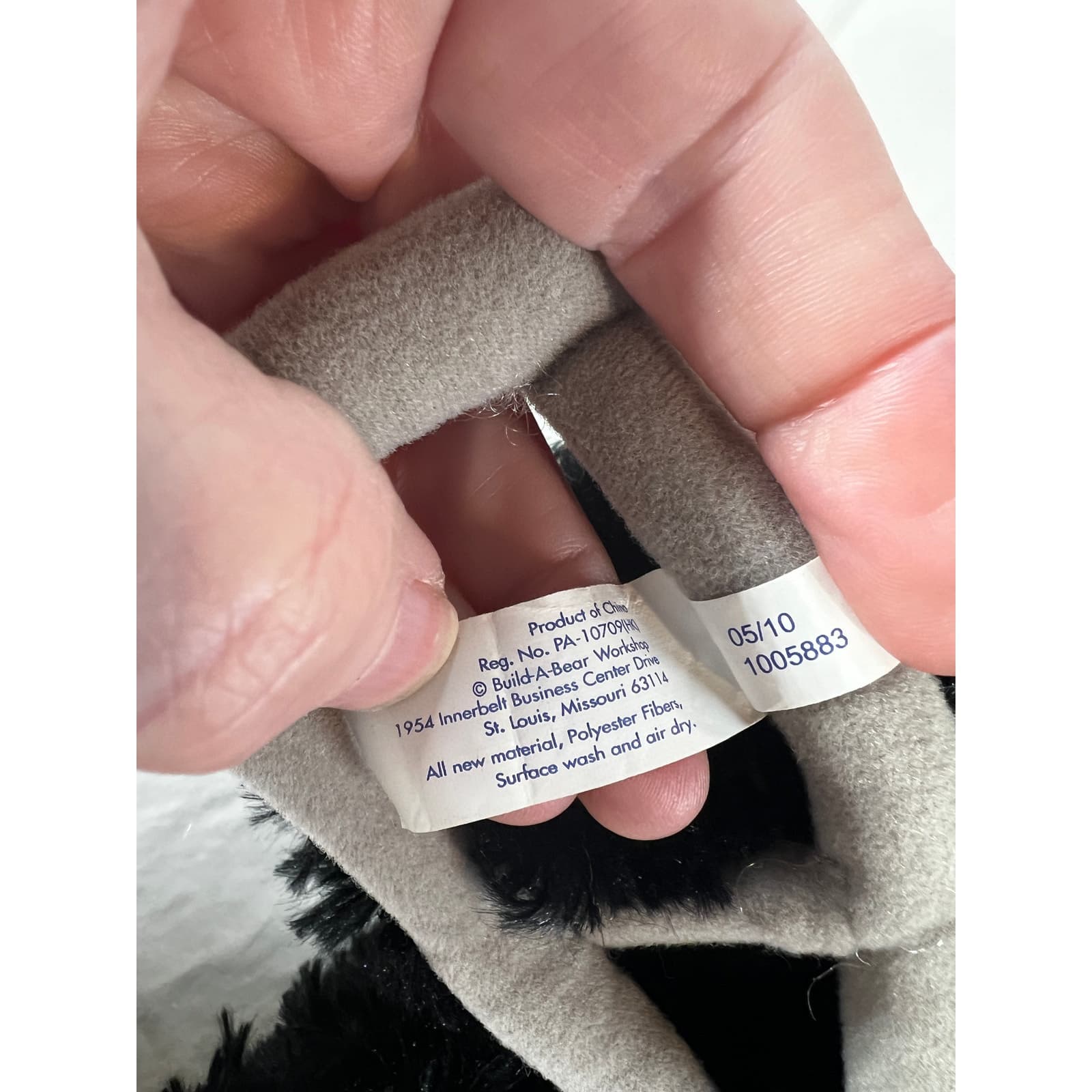 Build A Bear Workshop Black Bear with Soft Crutch 2010 Plush Stuffed Toy 16" - Thumbnail 17