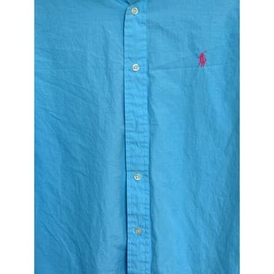Polo Ralph Lauren Button Down Shirt Men’s Large Blue Pink Pony Logo EUC - Thumbnail 3