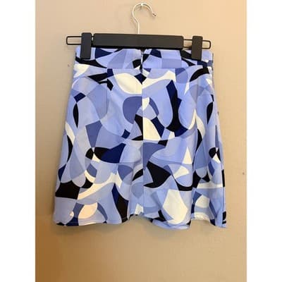 Forever 21 Blue Abstract Mini Skirt A-Line Pull On Women’s Small NWOT - Thumbnail 5