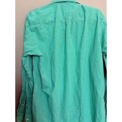 Polo Ralph Lauren Green Check Button Down Shirt Men’s Large Pony Logo EUC - Thumbnail 9
