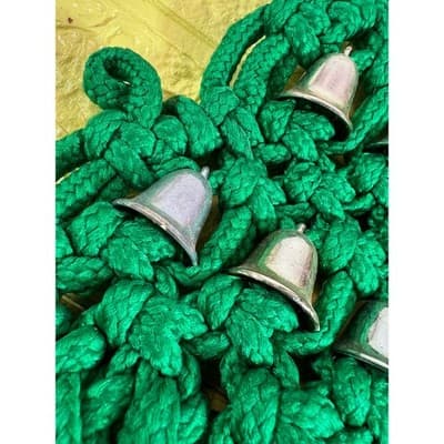 Vintage Christmas Tree Macrame Hanging Bells 60s 70s Retro 24” - Thumbnail 5