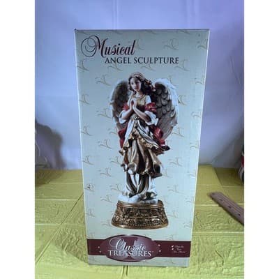 Musical Christmas Angel IOB NIB Vintage Sankyo Classic Sculpture - Thumbnail 8