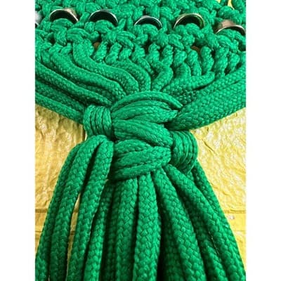 Vintage Christmas Tree Macrame Hanging Bells 60s 70s Retro 24” - Thumbnail 13
