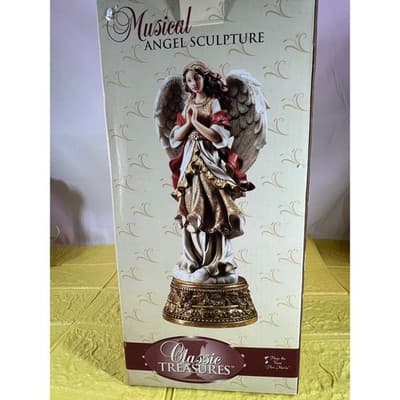 Musical Christmas Angel IOB NIB Vintage Sankyo Classic Sculpture - Thumbnail 2