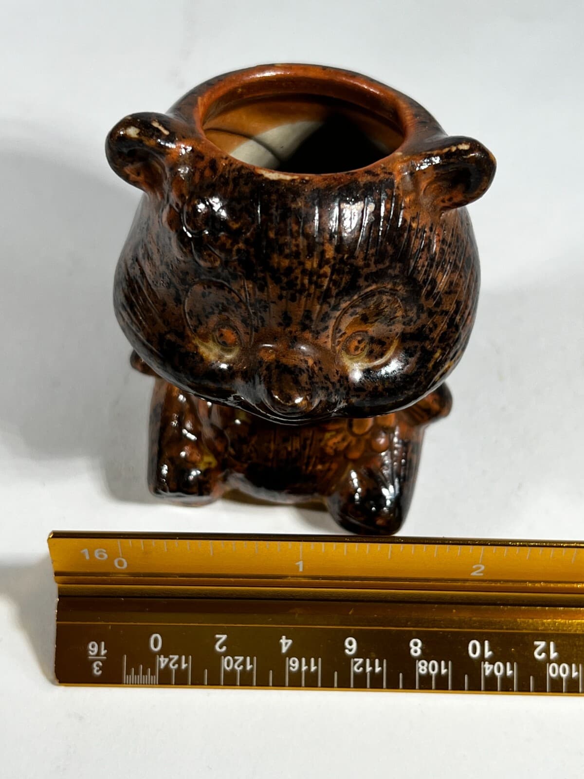 Vintage Brown Teddy Bear Ceramic Toothpick Holder Figurine 2” Tall - Thumbnail 11