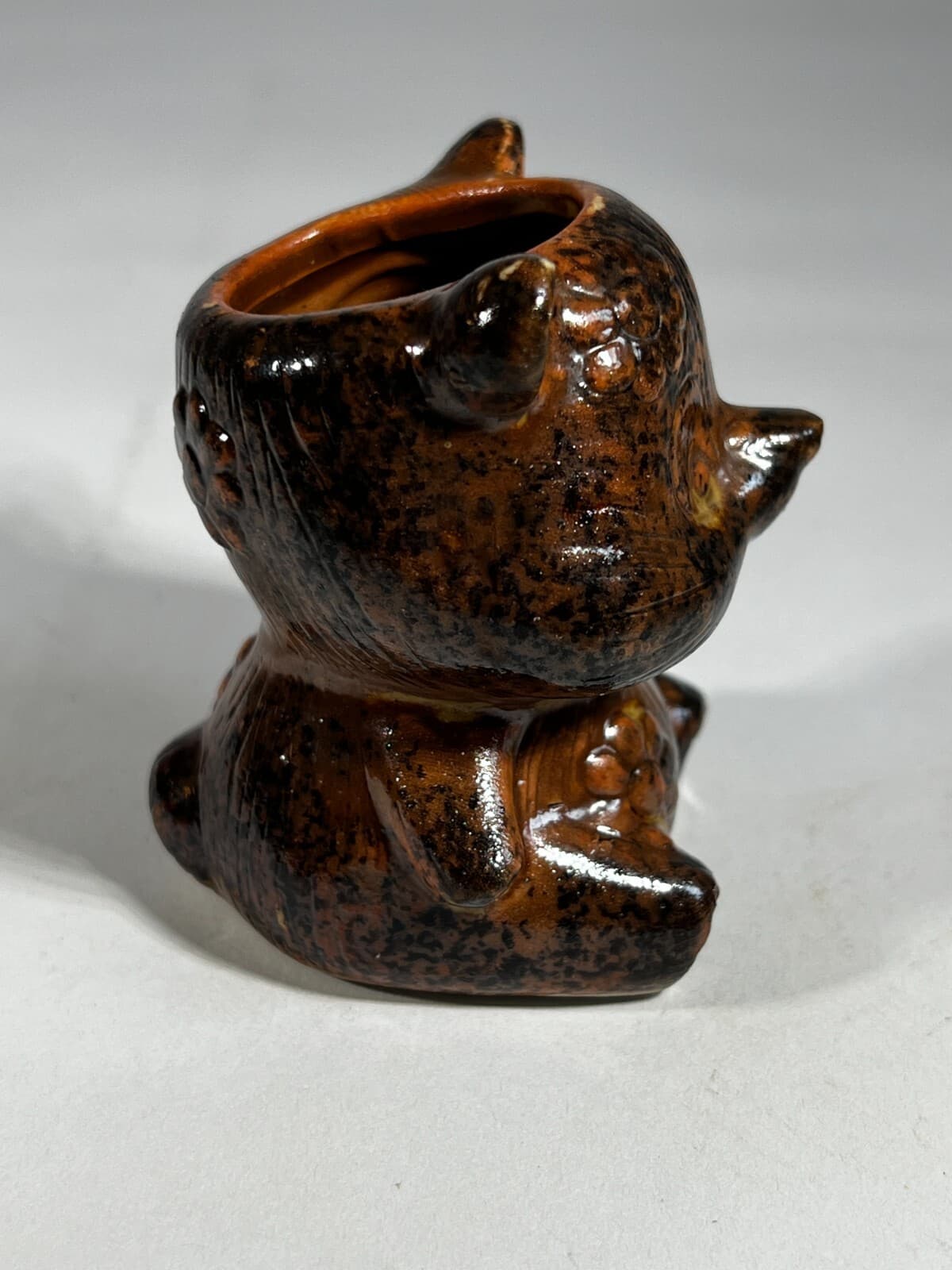 Vintage Brown Teddy Bear Ceramic Toothpick Holder Figurine 2” Tall - Thumbnail 6