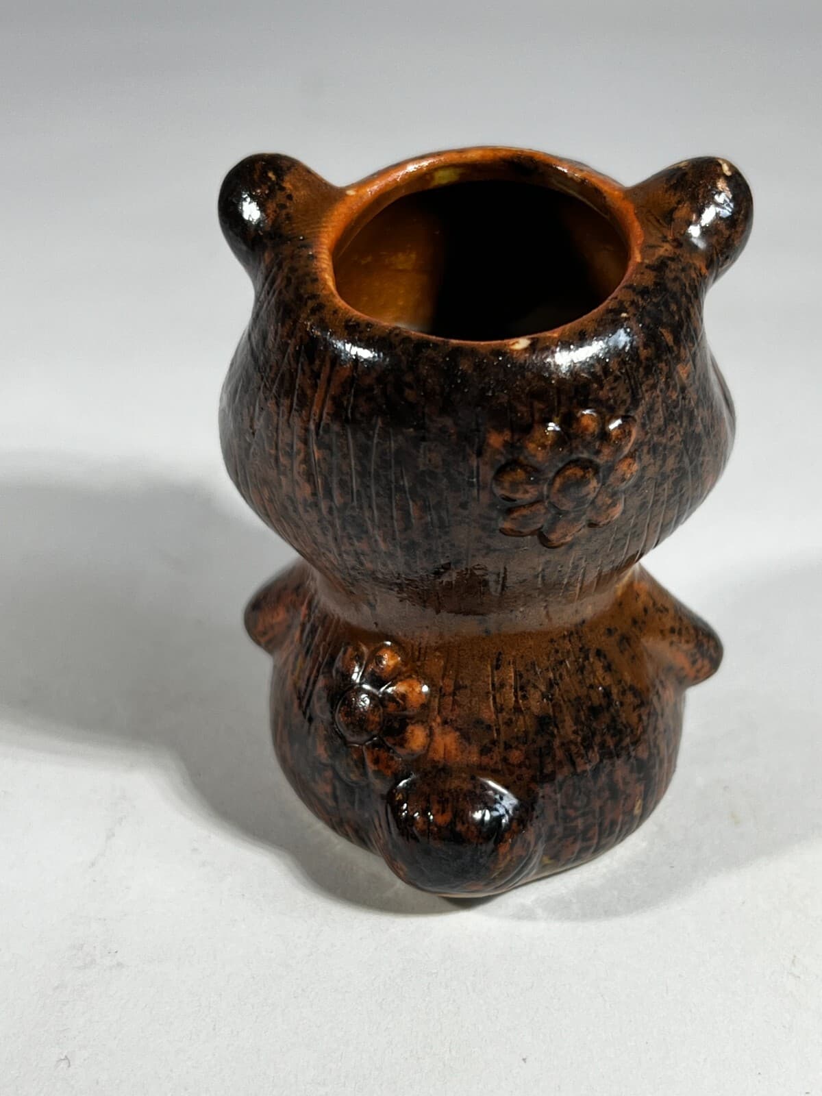 Vintage Brown Teddy Bear Ceramic Toothpick Holder Figurine 2” Tall - Thumbnail 5