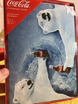 Santa Coca Cola Bottle Christmas Cards 8 Cards/8 Envelopes 5" X 7" NEW RARE - Thumbnail 5