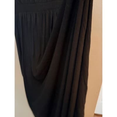 Liz Lange Ruched Jersey Knit Cap Sleeve Maternity Maxi Dress Black S EUC - Thumbnail 8
