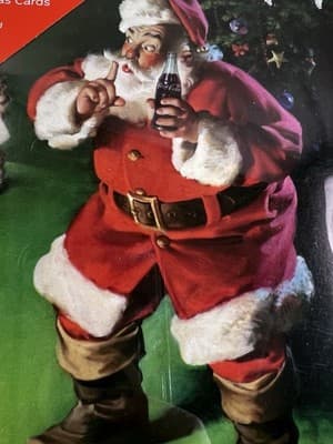 Santa Coca Cola Bottle Christmas Cards 8 Cards/8 Envelopes 5" X 7" NEW RARE - Thumbnail 8