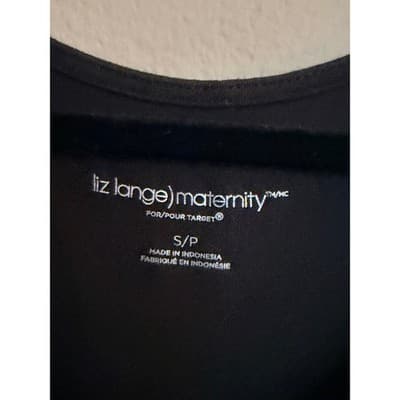 Liz Lange Ruched Jersey Knit Cap Sleeve Maternity Maxi Dress Black S EUC - Thumbnail 4