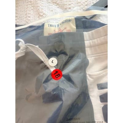 True Religion Sweat Shorts Men’s Large Blue Side Logo Drawstring EUC - Thumbnail 12