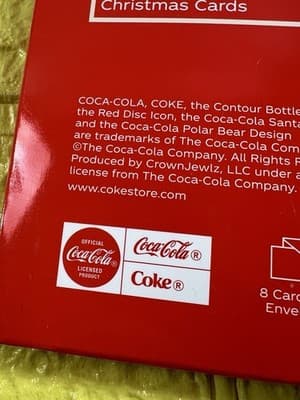 Santa Coca Cola Bottle Christmas Cards 8 Cards/8 Envelopes 5" X 7" NEW RARE - Thumbnail 7