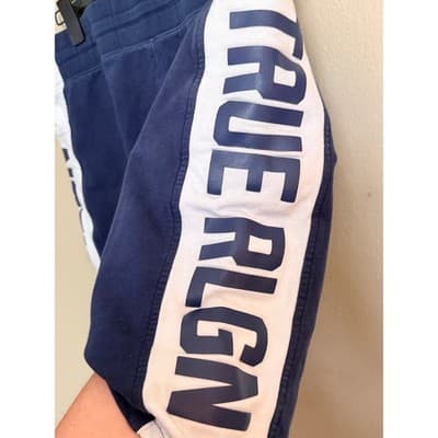 True Religion Sweat Shorts Men’s Large Blue Side Logo Drawstring EUC - Thumbnail 8