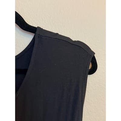 Liz Lange Ruched Jersey Knit Cap Sleeve Maternity Maxi Dress Black S EUC - Thumbnail 5