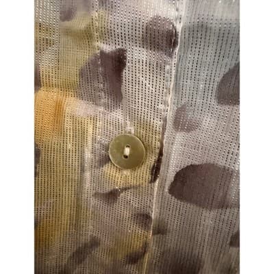 Alfred Dunner Petite Blouse Gray Yellow Print Button Front Quarter Sleeve Small - Thumbnail 7