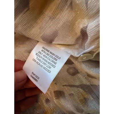 Alfred Dunner Petite Blouse Gray Yellow Print Button Front Quarter Sleeve Small - Thumbnail 12
