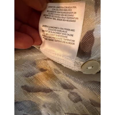 Alfred Dunner Petite Blouse Gray Yellow Print Button Front Quarter Sleeve Small - Thumbnail 13
