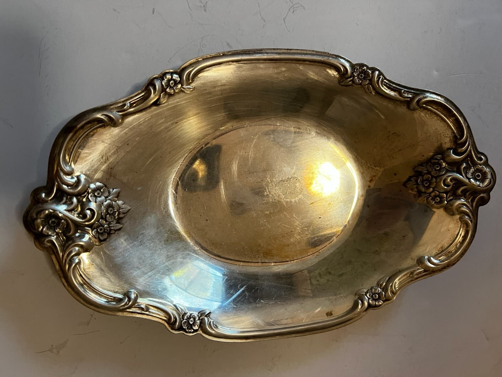 International Silver Company Bon Bon 448 Dish Vanity Tray Vintage 9" Marked - Thumbnail 8