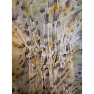Alfred Dunner Petite Blouse Gray Yellow Print Button Front Quarter Sleeve Small - Thumbnail 9