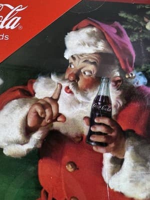 Santa Coca Cola Bottle Christmas Cards 8 Cards/8 Envelopes 5" X 7" NEW RARE - Thumbnail 3