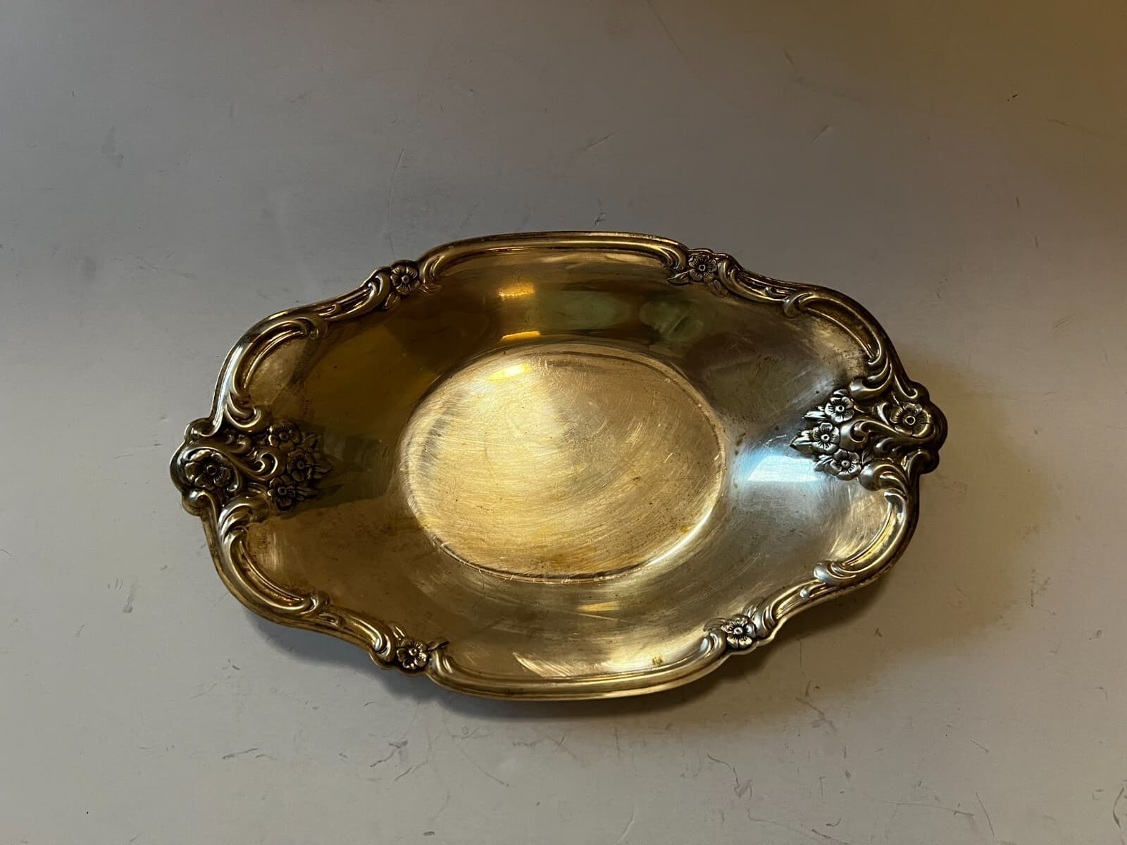 International Silver Company Bon Bon 448 Dish Vanity Tray Vintage 9" Marked - Thumbnail 2
