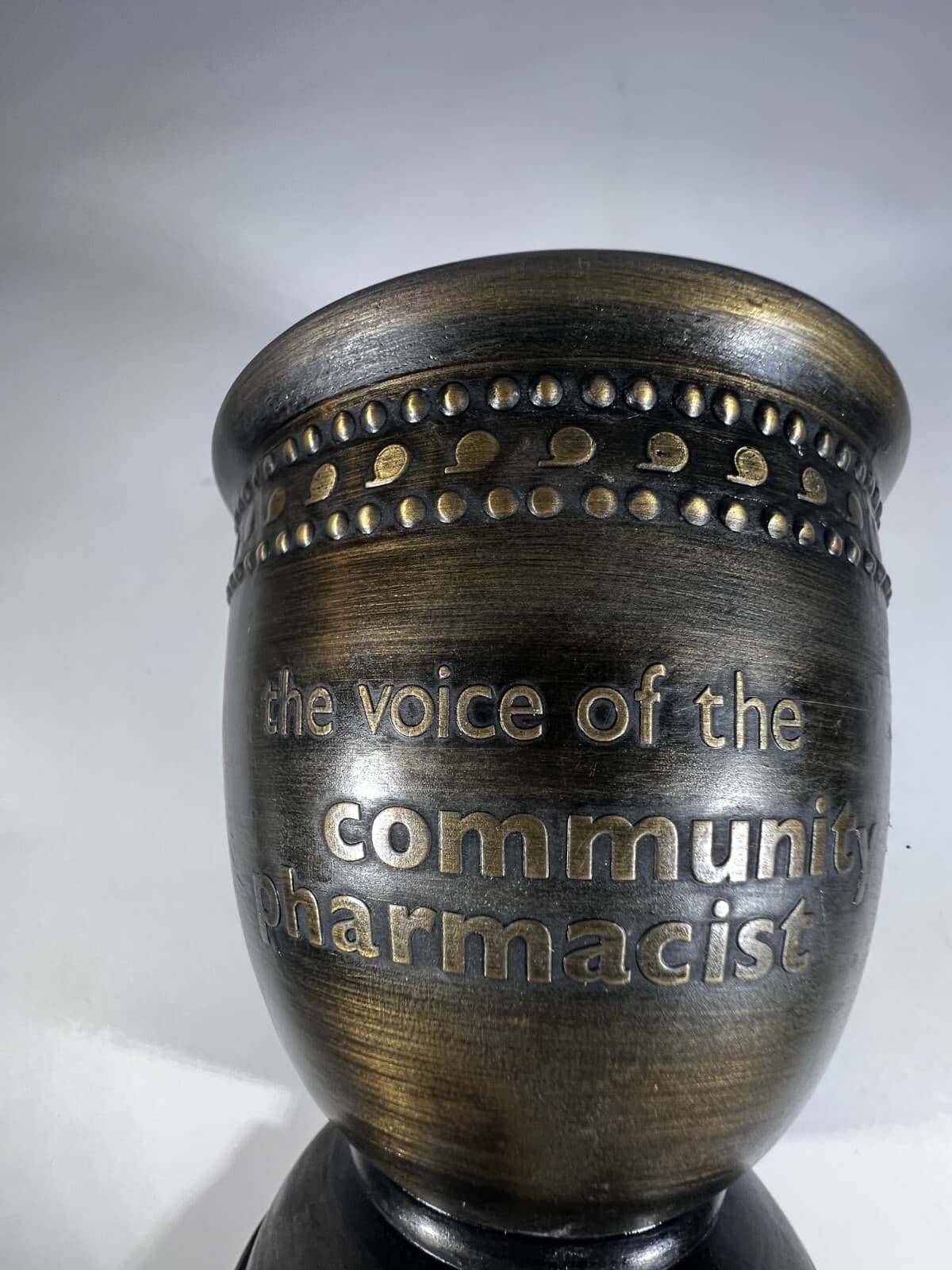 Mortar Vintage Bronze Brass Metal Pharmacopoeia no pestle 4" Height - Thumbnail 12