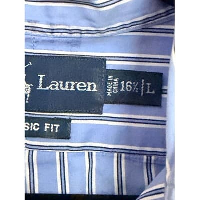 Polo Ralph Lauren Classic Fit Stripe Button Down Shirt Men’s Large EUC - Thumbnail 6