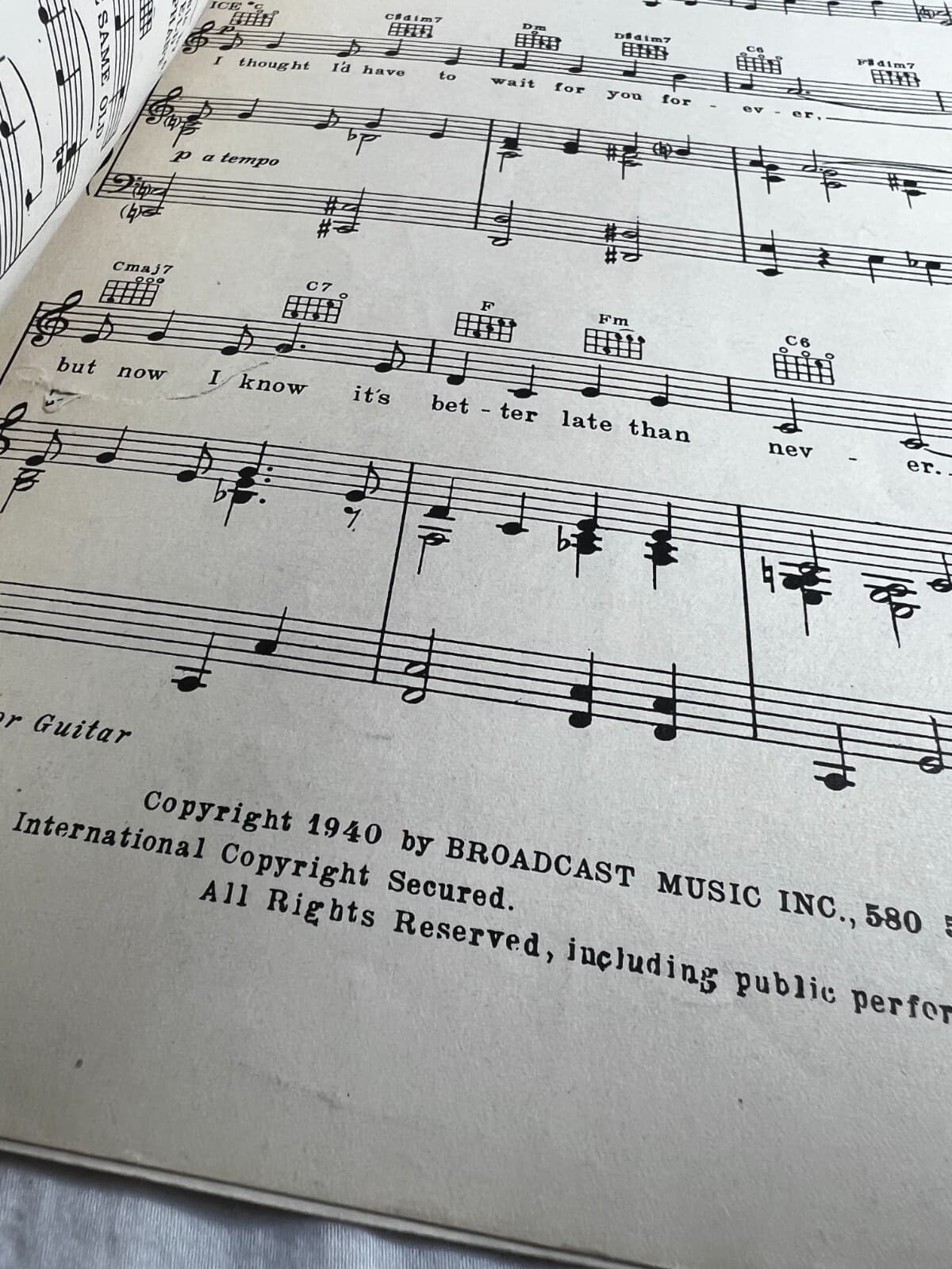 Vintage Sheet Music 1940 So You're The One Hy Zaret Joan Whitney Alex Kramer - Thumbnail 2