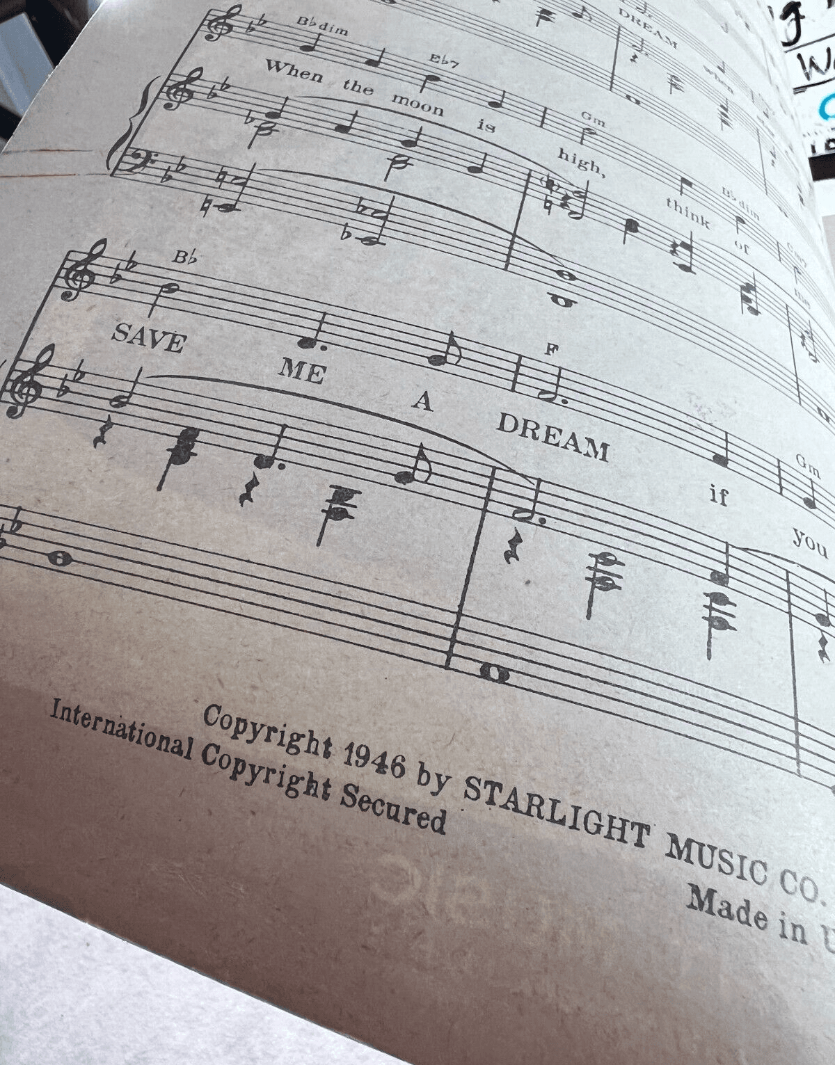 Vintage Sheet Music 1946 Save Me a Dream Milton Berle Kenny Silver Starlight - Thumbnail 2