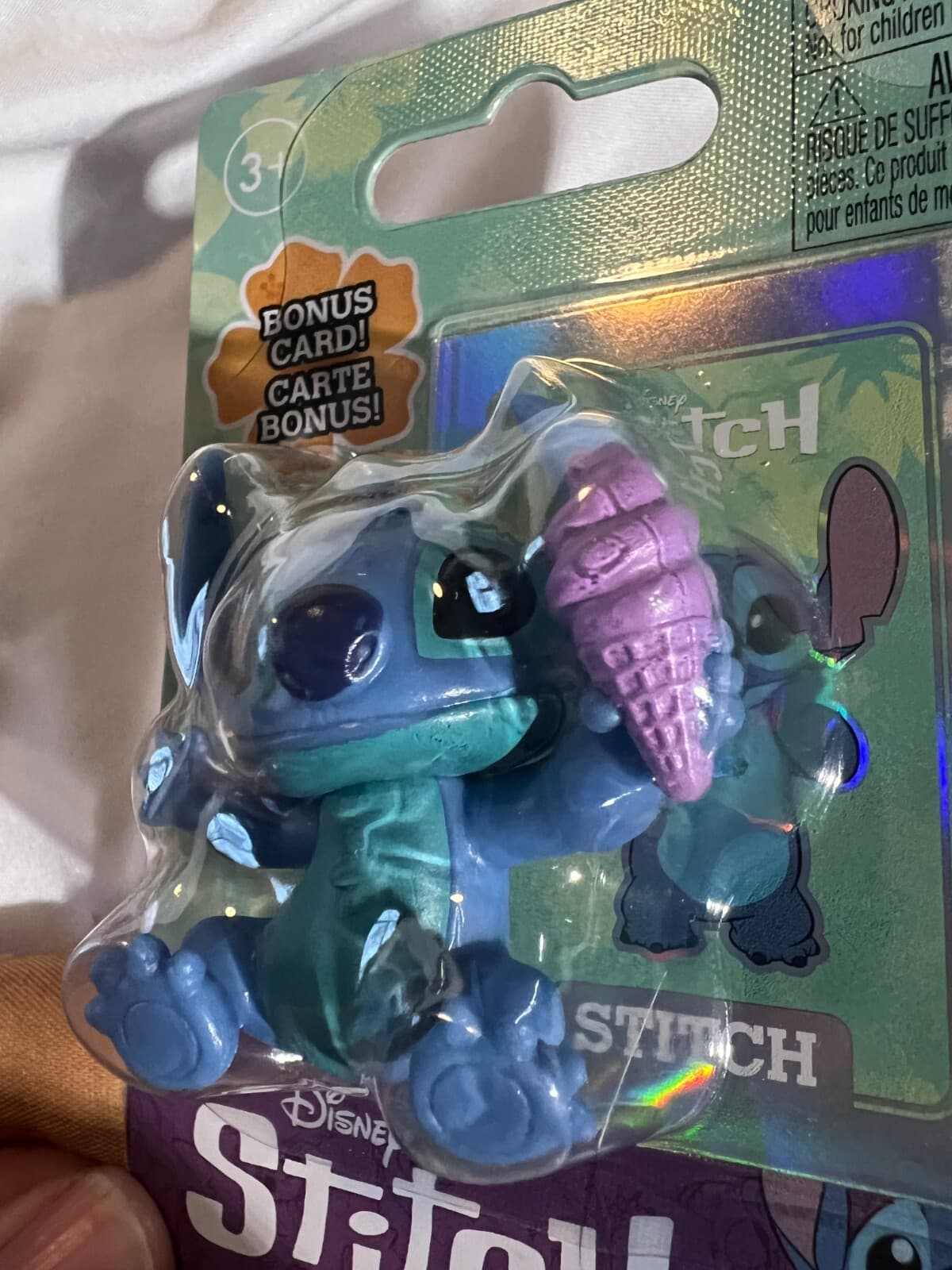 STITCH Disney Mini Figure Purple Ice Cream 2024 w/Bonus Card NEW Midwood - Thumbnail 2