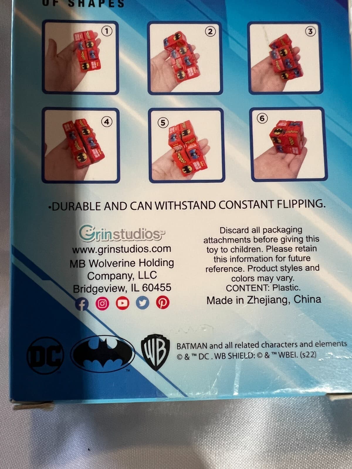 DC Batman Superhero Infinity Cube Anxiety Stress Fidget Toy NEW Grinstudios - Thumbnail 5