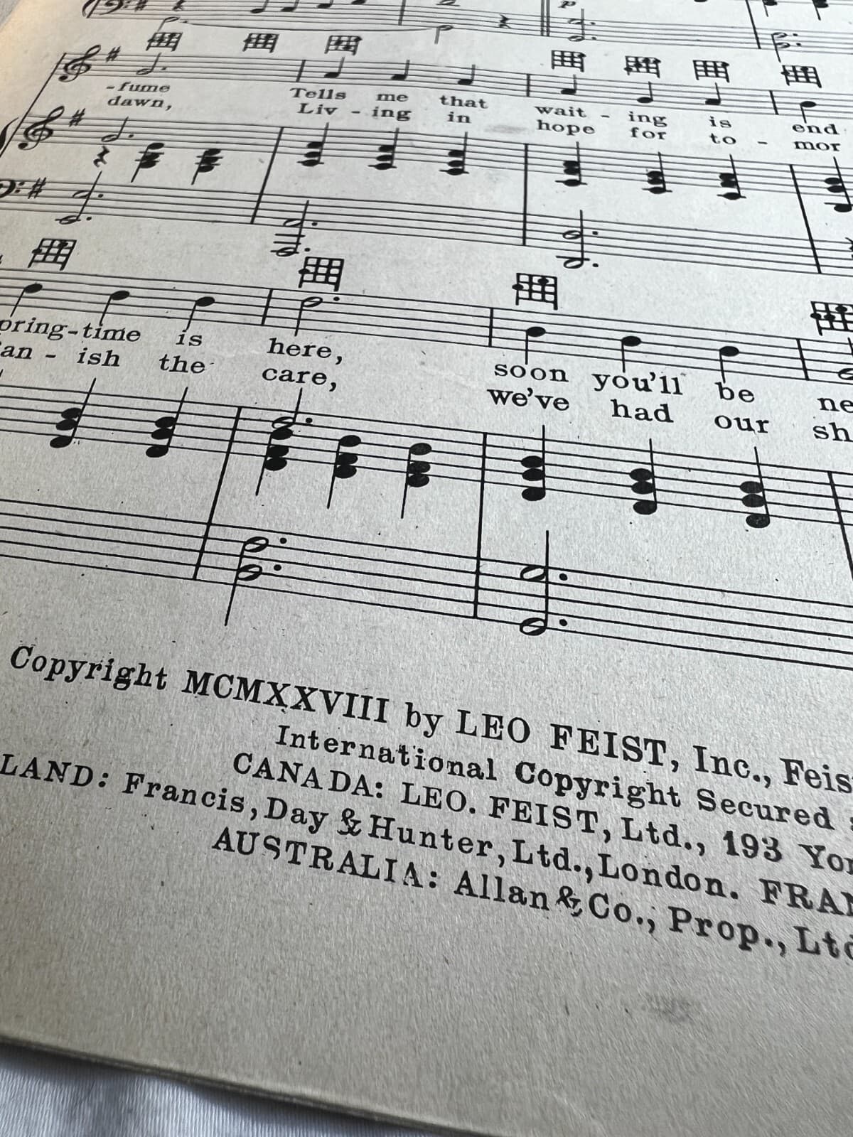 Vintage Sheet Music 1928 Jeannine I Dream of Lilac Time Colleen Moore Leo Feist - Thumbnail 2
