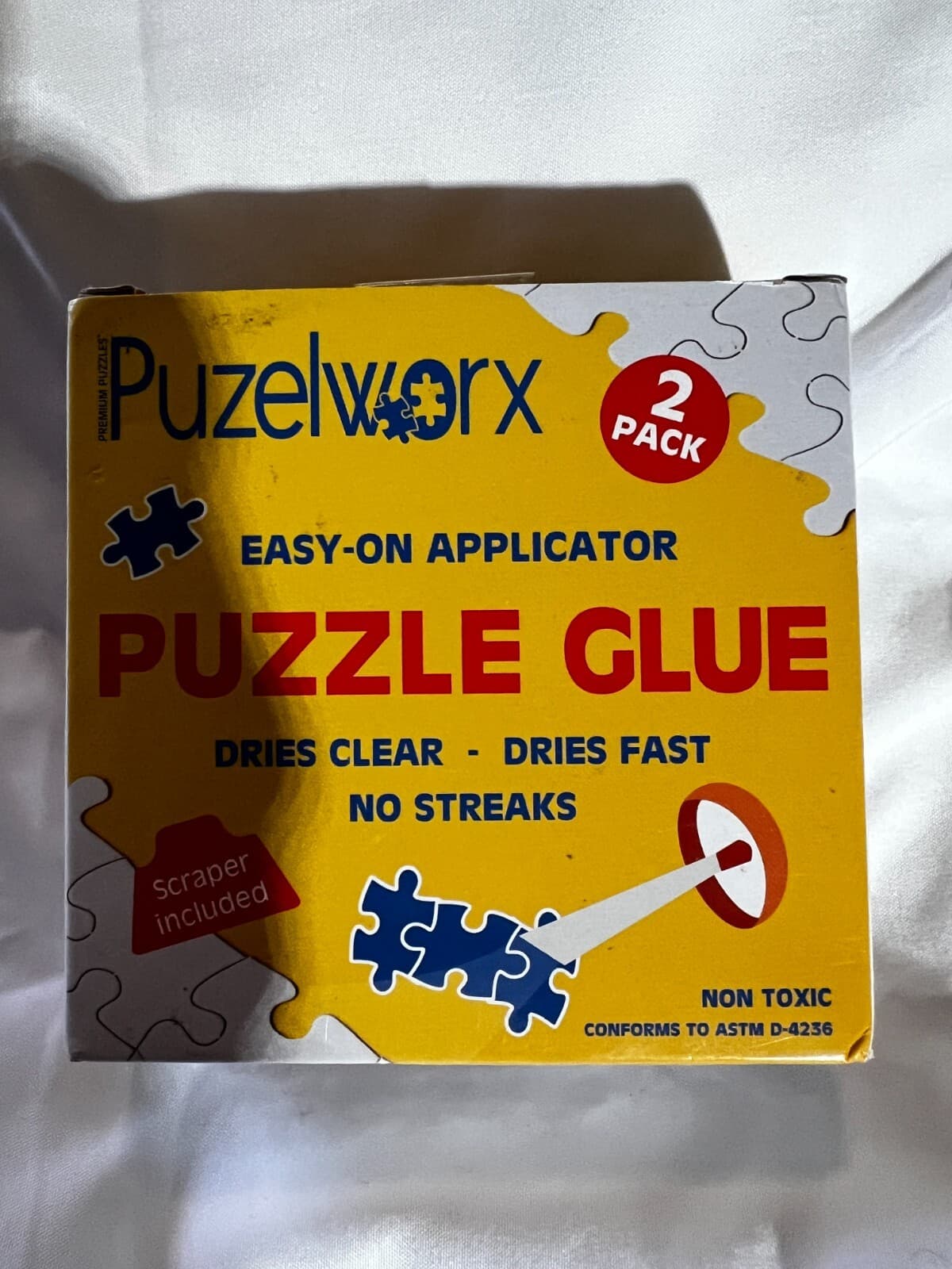 Puzelworx Puzzle Glue Pack of 2 Dries Clear Sealant Scraper NEW Non Toxic Safe - Thumbnail 7