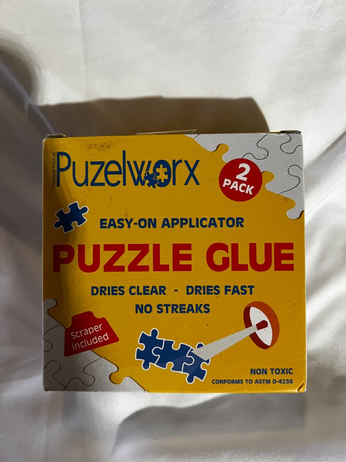Puzelworx Puzzle Glue Pack of 2 Dries Clear Sealant Scraper NEW Non Toxic Safe - Thumbnail 5