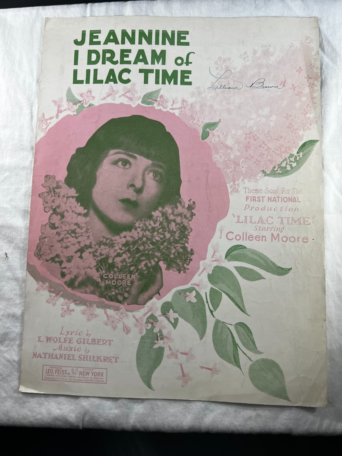 Vintage Sheet Music 1928 Jeannine I Dream of Lilac Time Colleen Moore Leo Feist