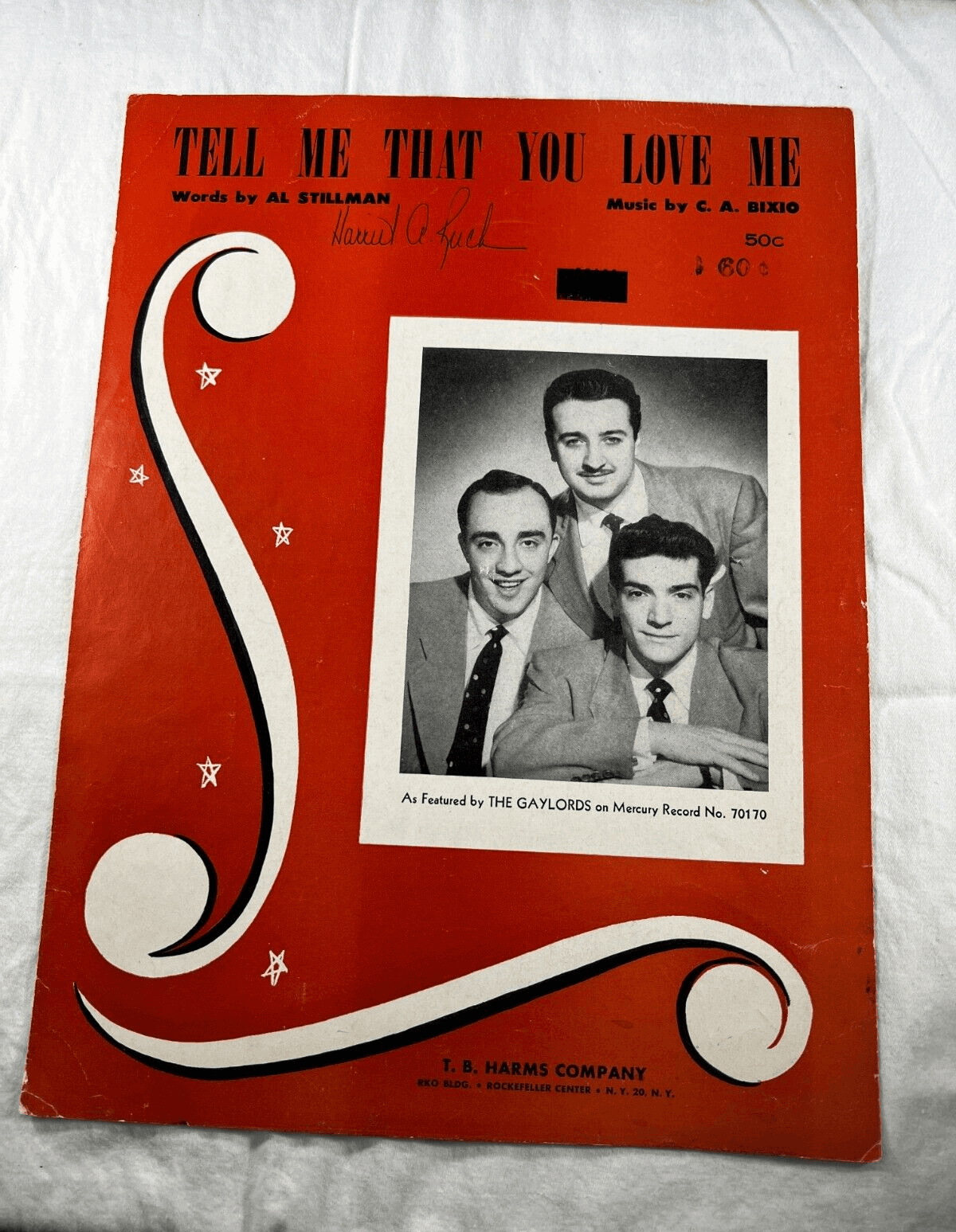 Vintage Sheet Music 1935 Tell Me That You Love Me Gaylords Mercury Records Bixio