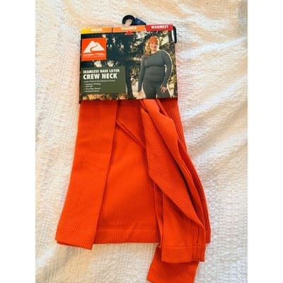 Ozark Trail Seamless Base Layer Crew Neck Top Orange Women’s XS NWT