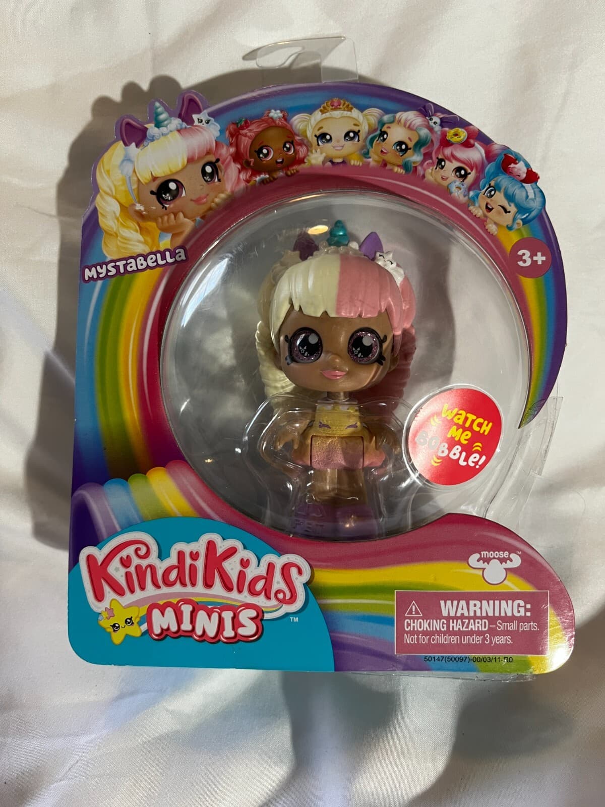 Mystabella KindiKids Minis Bobble Moose NIB New Bobblehead Figurine Glittery Eye