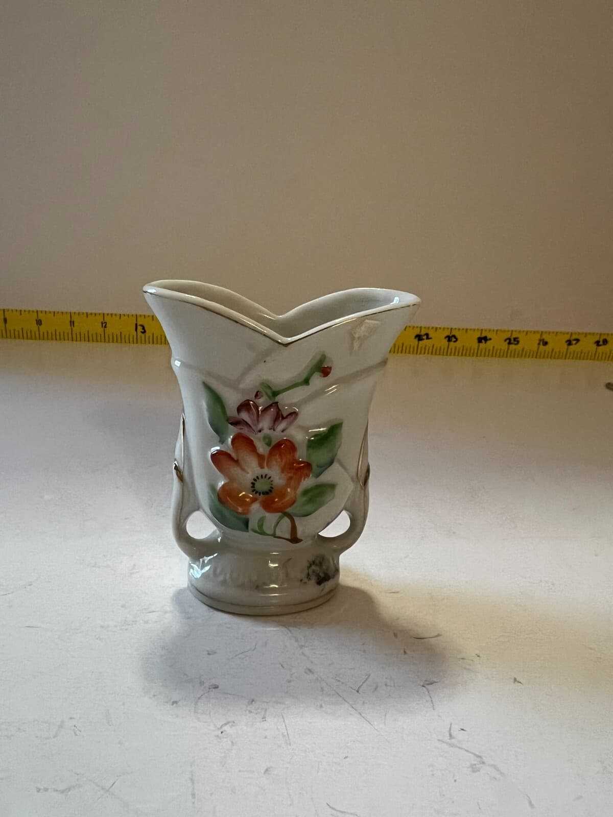Vintage Small Floral Porcelain Occupied Japan Decorative Flower Bud Vase