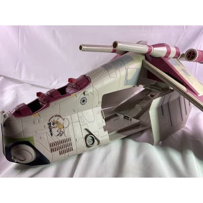 Hasbro Star Wars Clone Wars CW TRU Republic Gunship Crumb Bomber 2009 White - Thumbnail 6