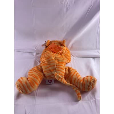 TY Beanie Purr The Cat Plush Baby Pillow Pals Collection 1996 15" Orange - Thumbnail 4