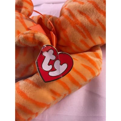 TY Beanie Purr The Cat Plush Baby Pillow Pals Collection 1996 15" Orange - Thumbnail 5