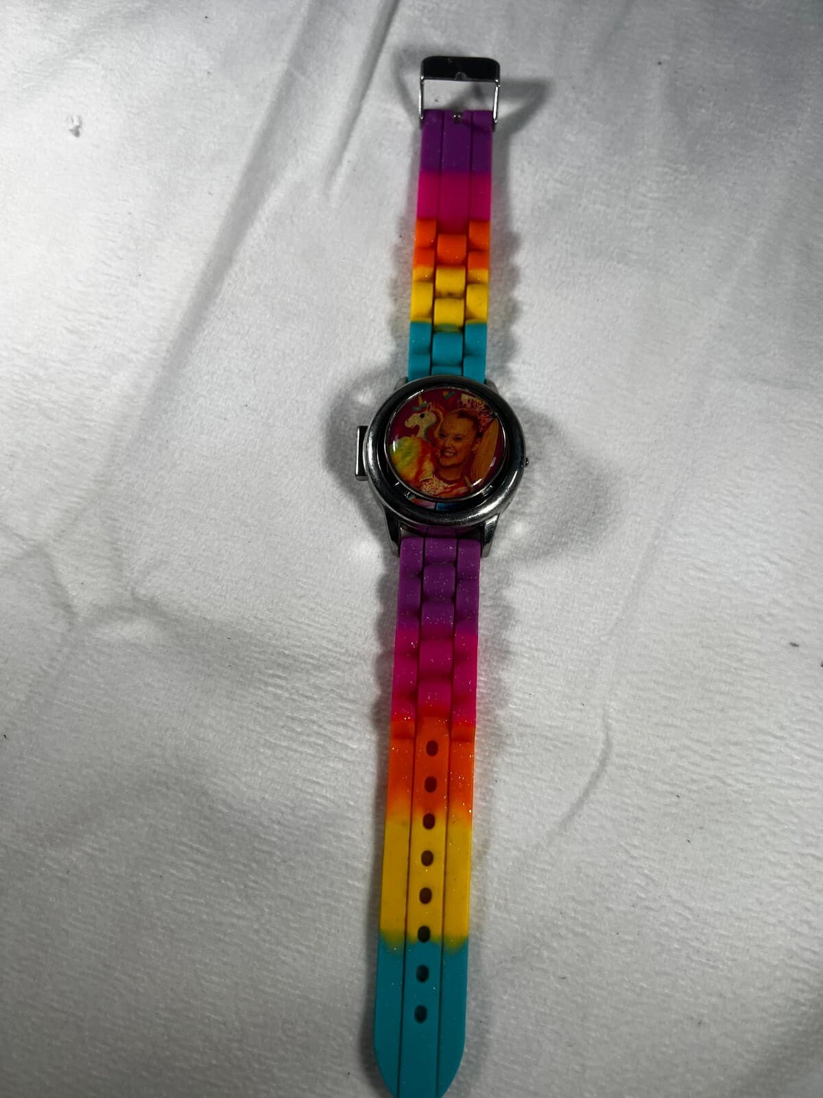 Nickelodeon JoJo Siwa Digital Watch Rainbow Band Spinner face 2020 Untested