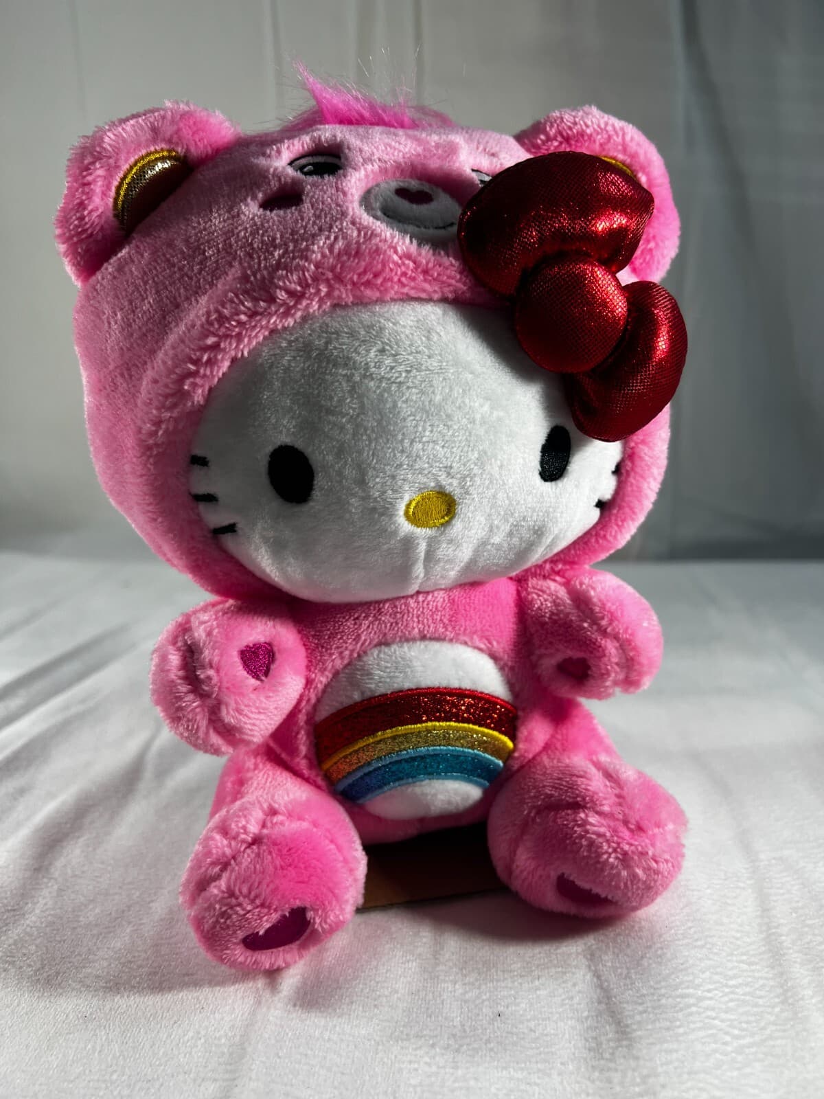NEW Hello Kitty Care Bear Cheer Bear 2024 Sanrio In Original Pkg Rainbow Pink