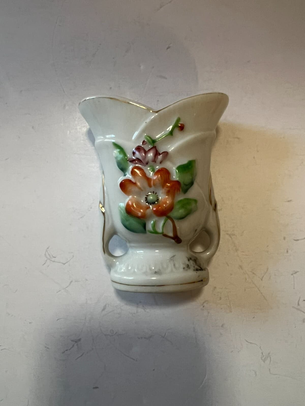 Vintage Small Floral Porcelain Occupied Japan Decorative Flower Bud Vase - Thumbnail 12