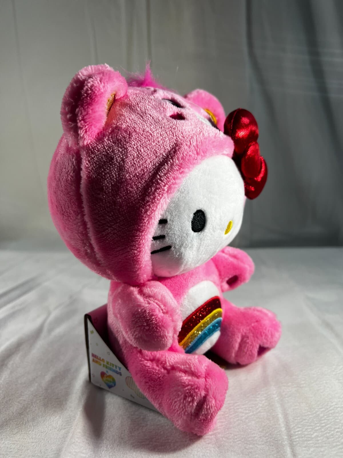 NEW Hello Kitty Care Bear Cheer Bear 2024 Sanrio In Original Pkg Rainbow Pink - Thumbnail 9